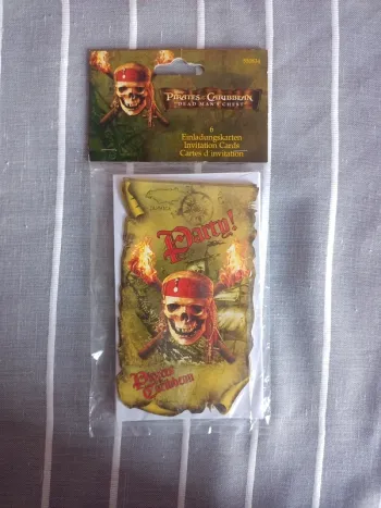 cartes d'invitation pirates des Caraïbes