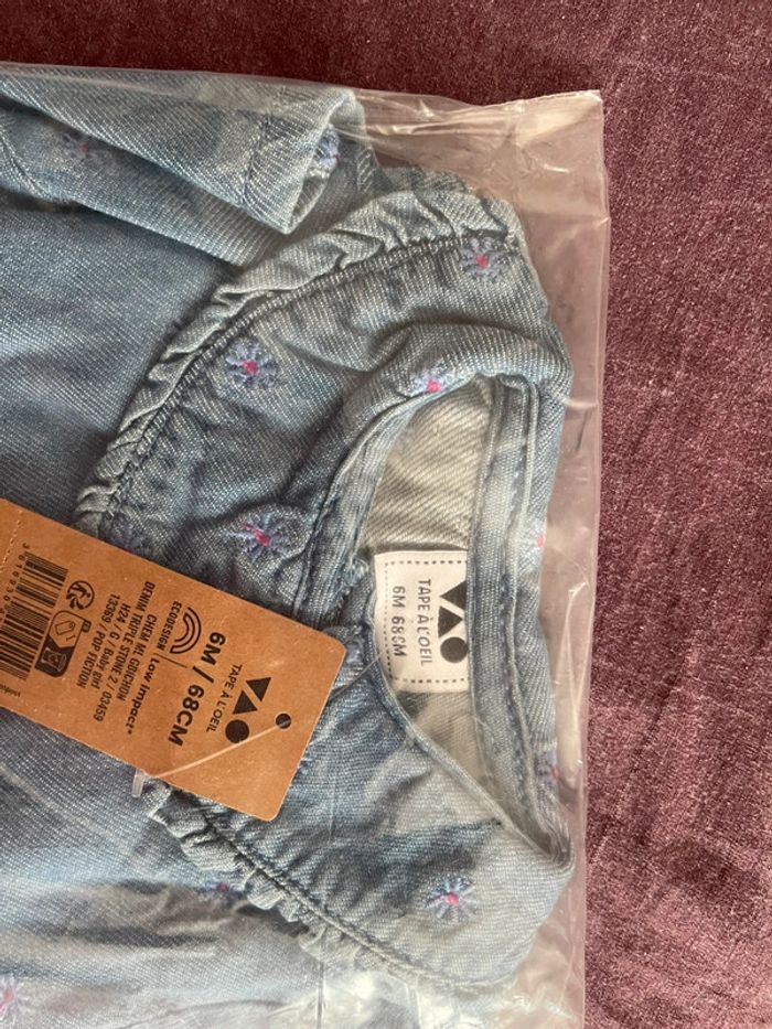 Chemise bébé fille Tape à l’œil – Taille 6 mois – Neuve avec étiquette - photo numéro 2