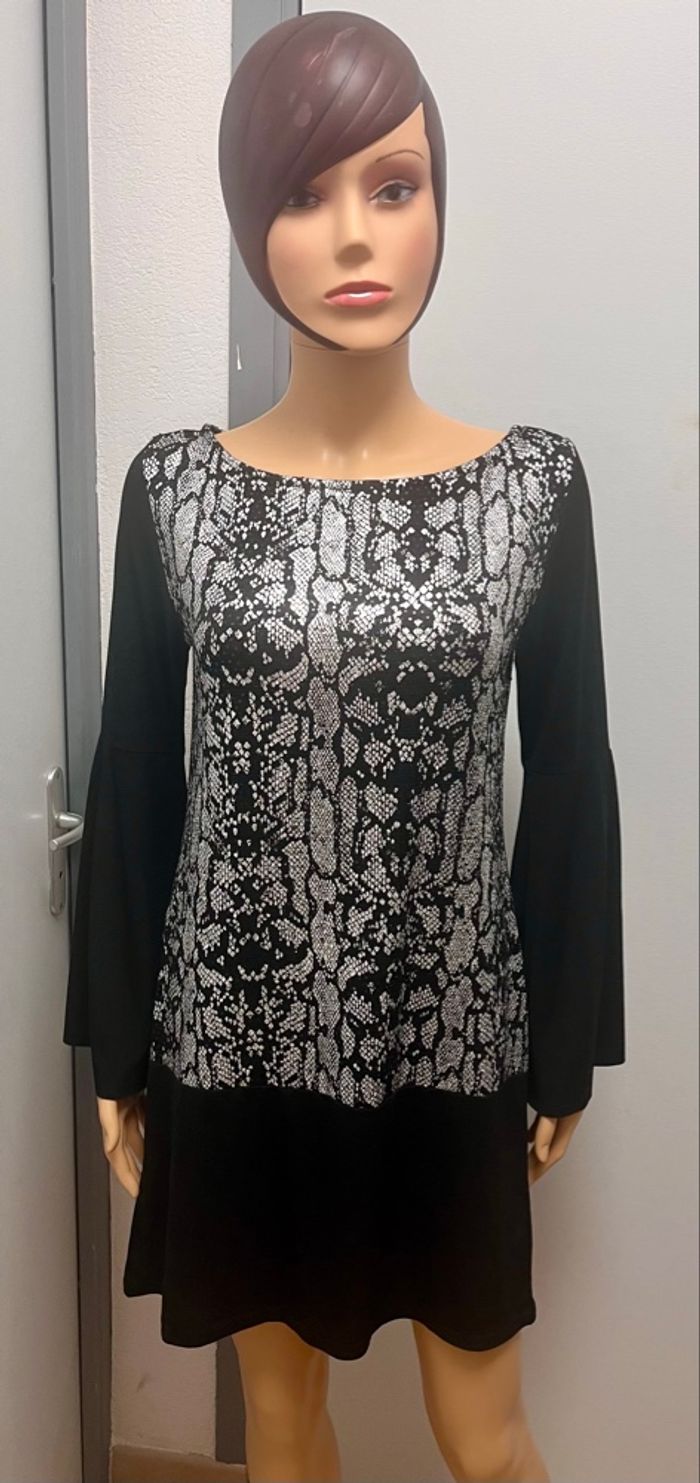 Robe fluide noir&argenté