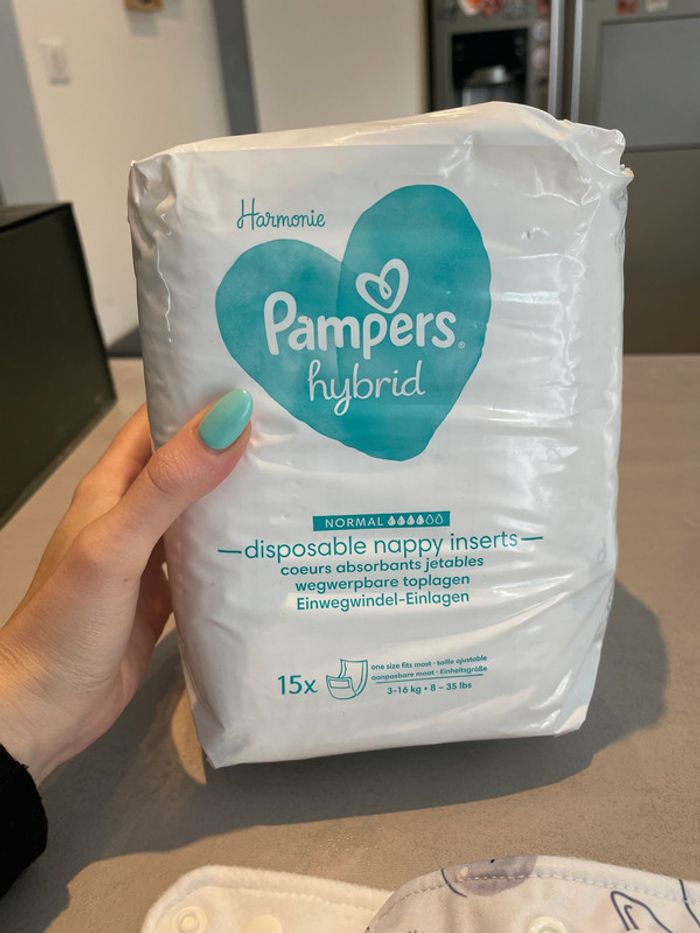 Couche pampers hybrid réutilisable et lavable - photo numéro 3