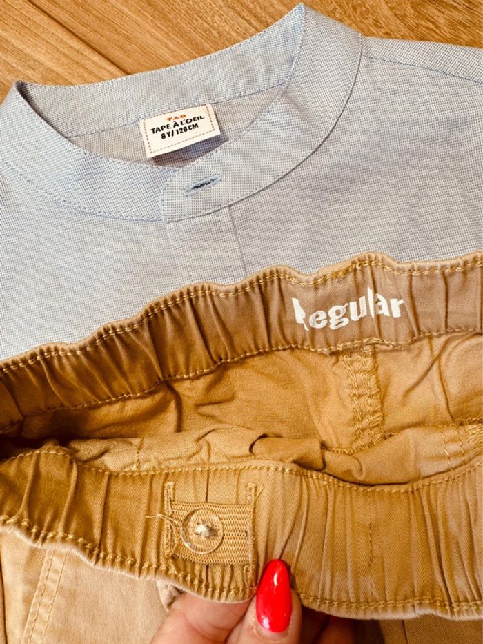 Taille 8 ans ensemble 3 pièces cérémonie garçon TAO bleue beige 💙 - photo numéro 6