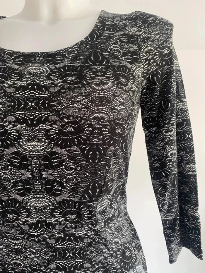 Robe femme midi noir et blanc 36/38 neuve AJC - photo numéro 2