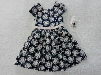 Robe fleurie cérémonie sergent major 6 ans + barrettes
