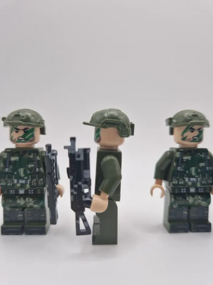 Figurines type lego 6 militaires modernes américain - photo numéro 3
