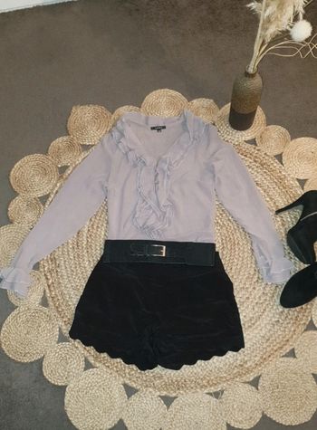 Chemisier semi transparent rose poudré