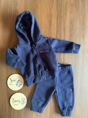Ensemble bébé Jogging 3-6 mois bleu et rose