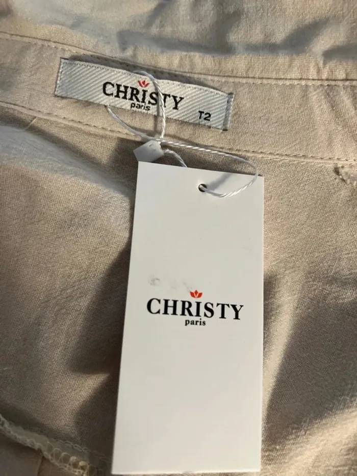 SOLDE Robe courte 100% coton taille 2; taille 44 - Christy - Neuf - photo numéro 7