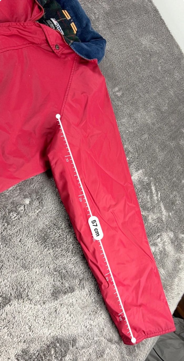 K-Way Manteau Imperméable Rouge Taille L – Col Velours Vintage - photo numéro 5