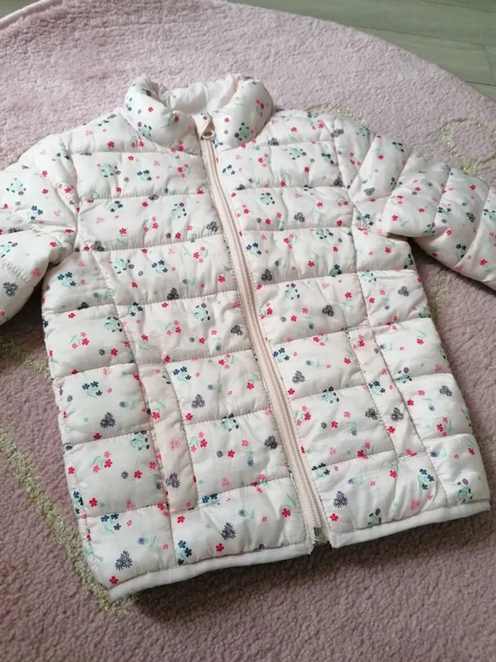 Doudoune printemps mi saison parka veste matelassé fleuries - photo numéro 2