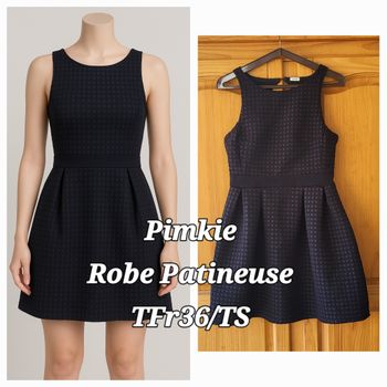 Pimkie Robe Patineuse TFr36/TS -Noir -Taille resserrée et Décolleté dos en TBE