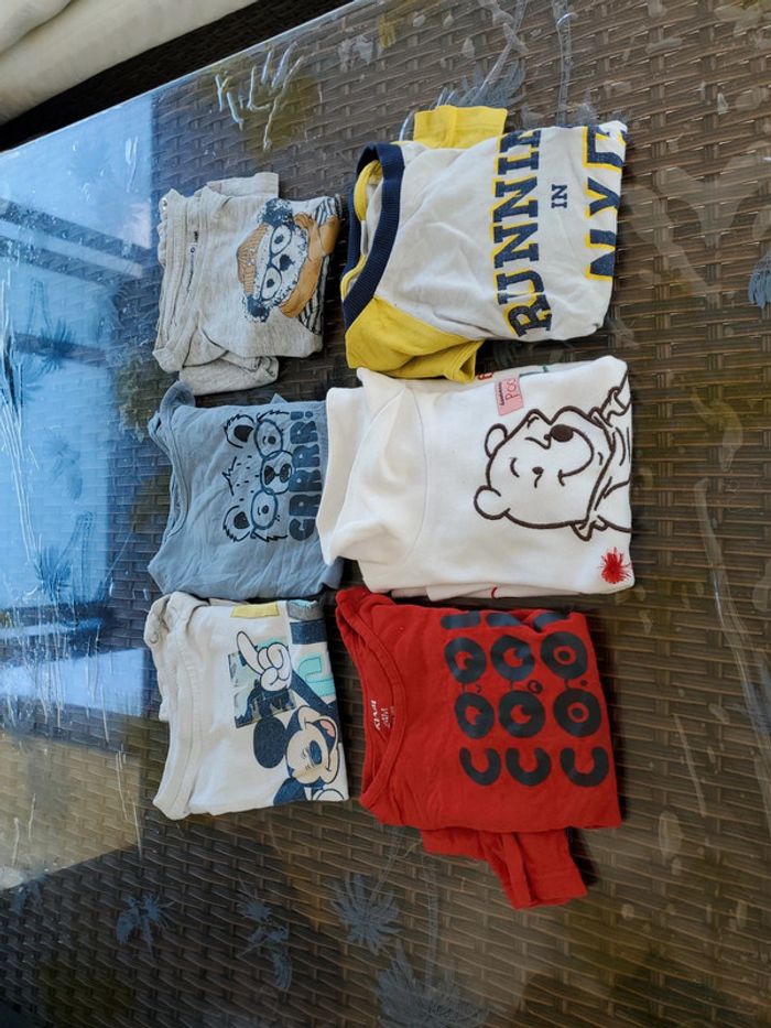 Lot 6 T-shirts manches longues 2 ans 86 cm
