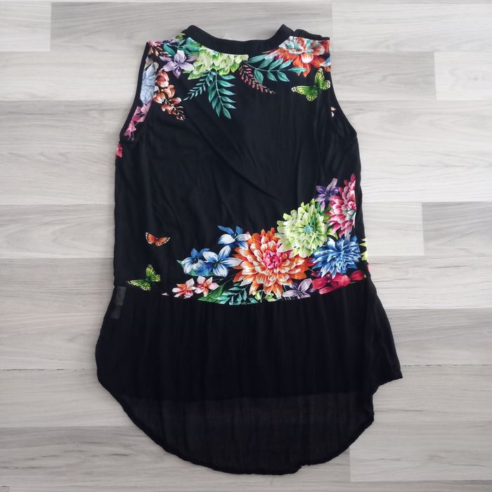 Chemisier femme sans manches noir imprimé à fleurs Derhy taille M - photo numéro 6