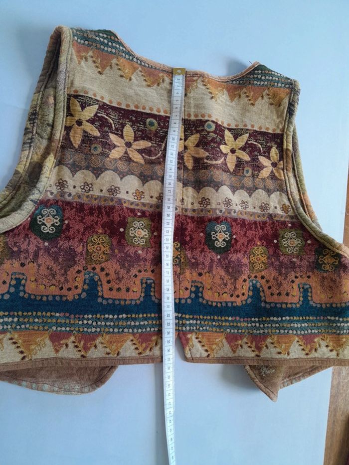 Bolero gilet sans manche vintage ethnique - photo numéro 6