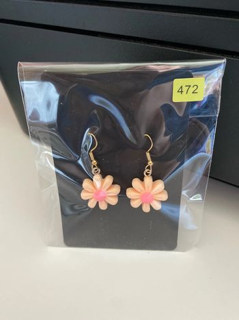 Boucles d’oreilles fleurs couleur abricot