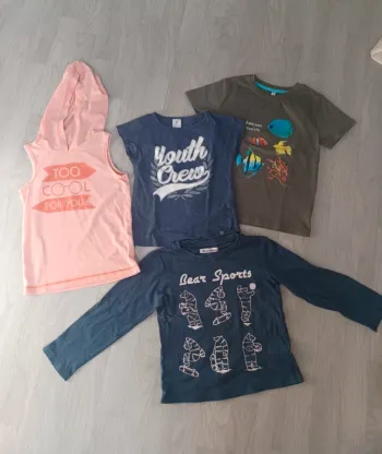 Lot t-shirt et 1 pull garçon 5 ans
