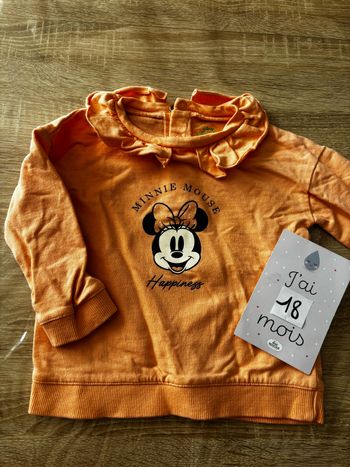 Sweat Minnie orange DISNEY t.18m
