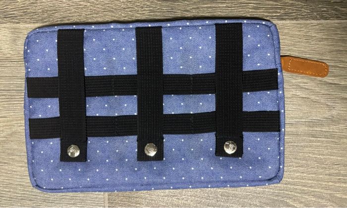 Pochette sac Cabaïa Neukolln Bleu chiné à pois blancs - photo numéro 2