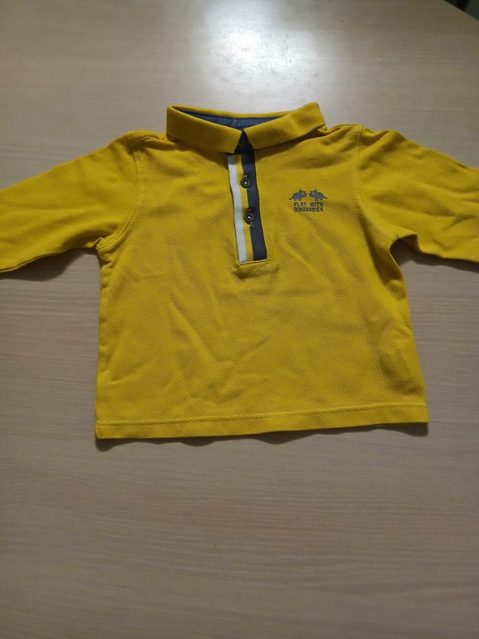 Polo longue manches en coton bebe taille 6 mois marque obaibi - photo numéro 11