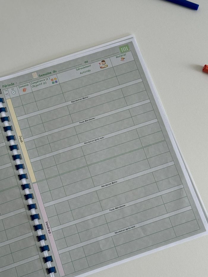 Cahier Journal Enseignant 2 jours par page - photo numéro 7