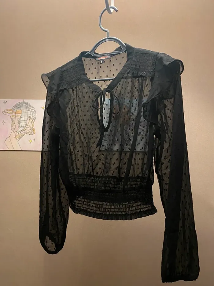 Blouse noir transparente jennyfer taille S
