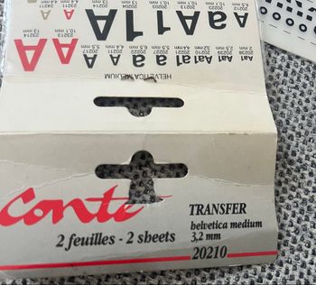 3 feuilles de transfert