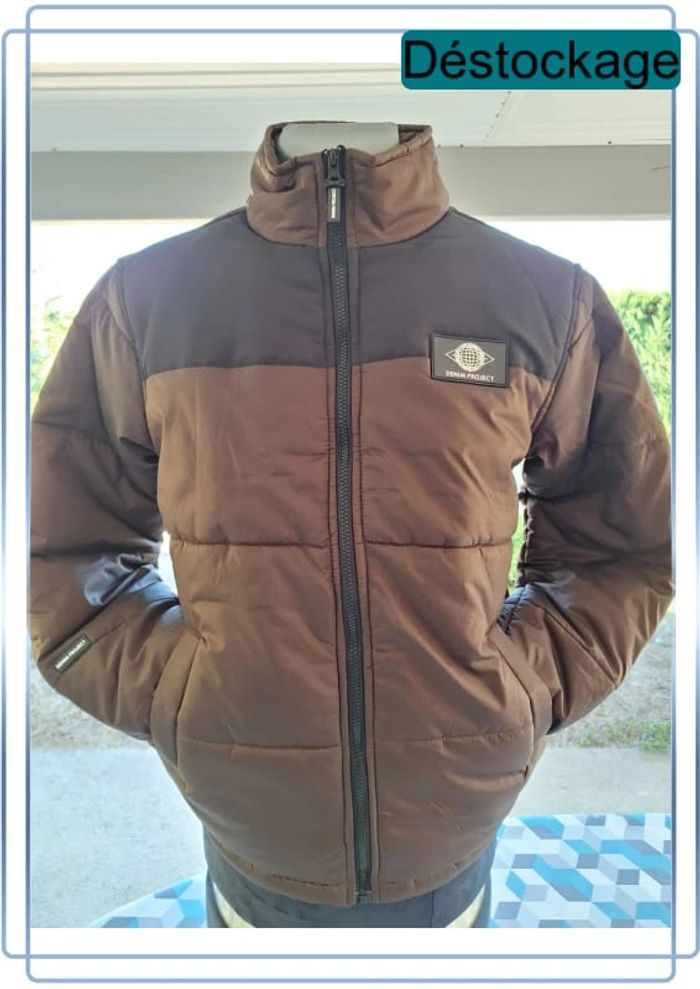 Veste mi saison denim projet marron et noir - taille S - dou0001