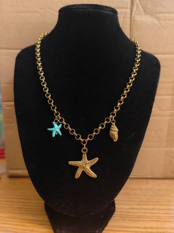 Collier en acier inoxydable breloque thème de la mer