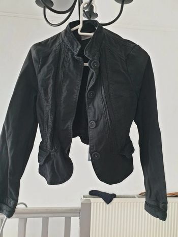 Veste en jean noire love taff