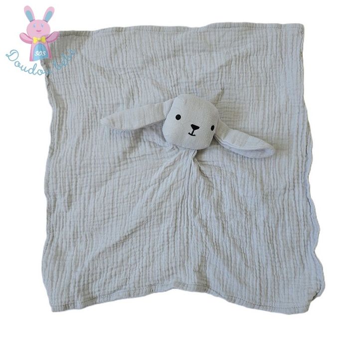 Doudou plat Lapin Mouton lange gris noir BOUT'CHOU MONOPRIX - photo numéro 2