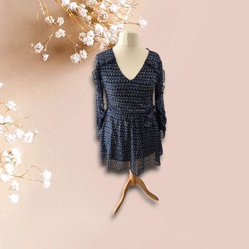 Robe bleue manches longues Cache Cache – Taille M – Avec doublure