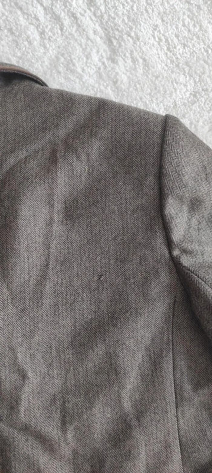 Veste Blazer Perel Paris 100% laine XL Vintage oversize beige marron made in France - photo numéro 11
