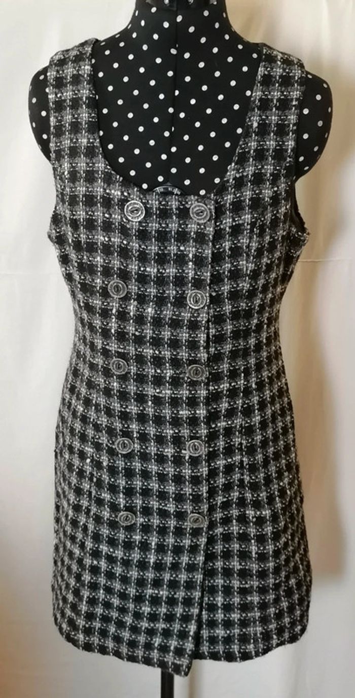 Robe carreaux noir et blanc bouton métal taille 42 Promod - photo numéro 7