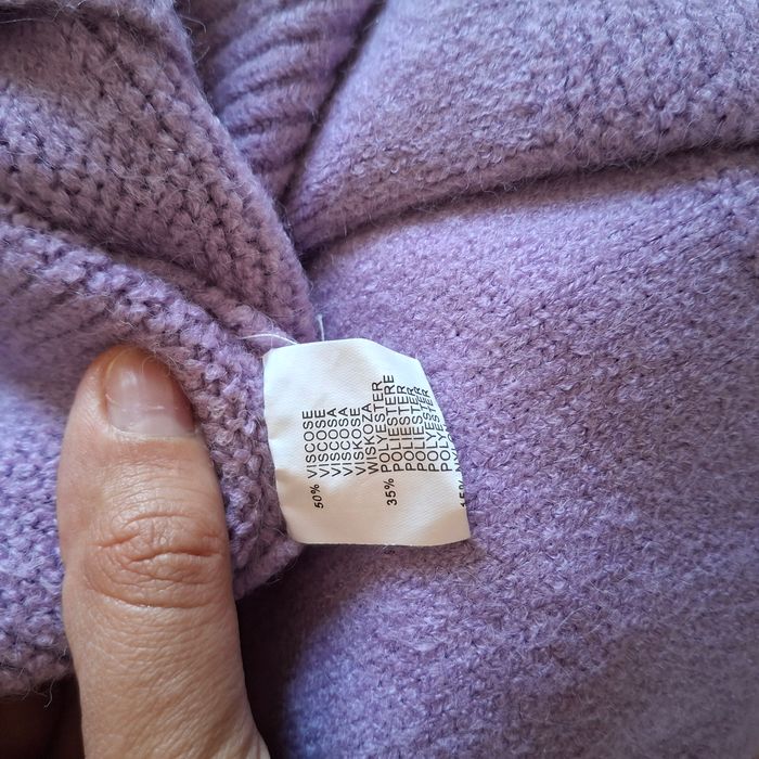 Cardigan/Pull oversize en maille torsadée lilas - Manches longues - Taille unique - Alba Fashion - photo numéro 4