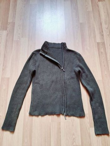 Gilet zippé kaki