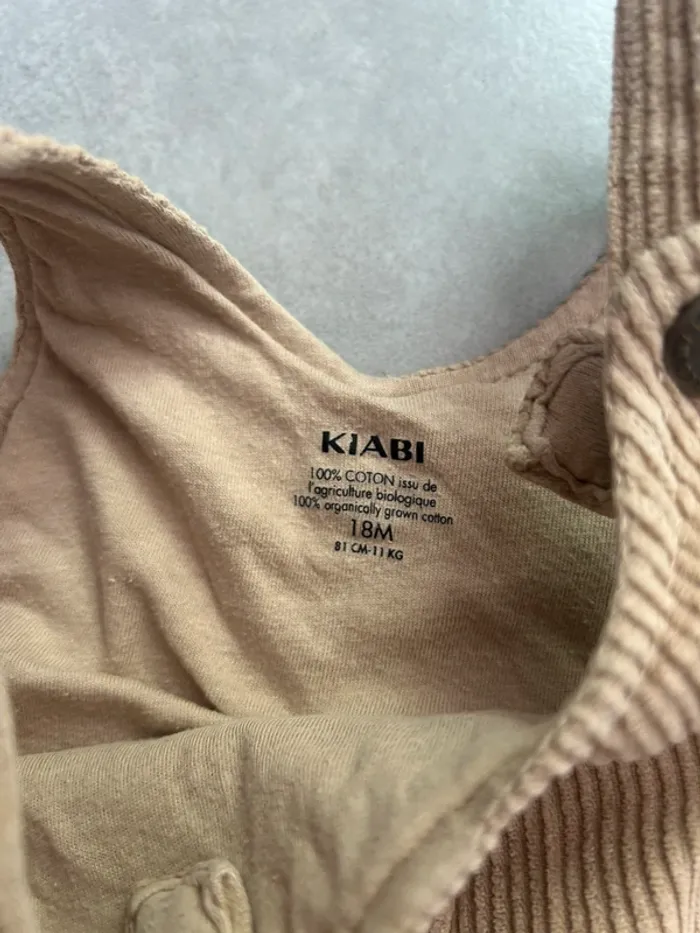 Salopette beige Kiabi taille 18 mois - photo numéro 3