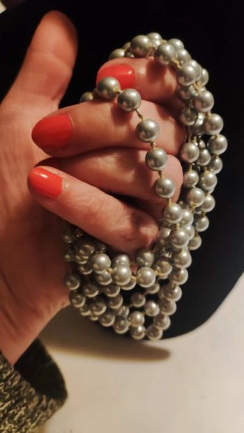 Grand collier de perles sautoir