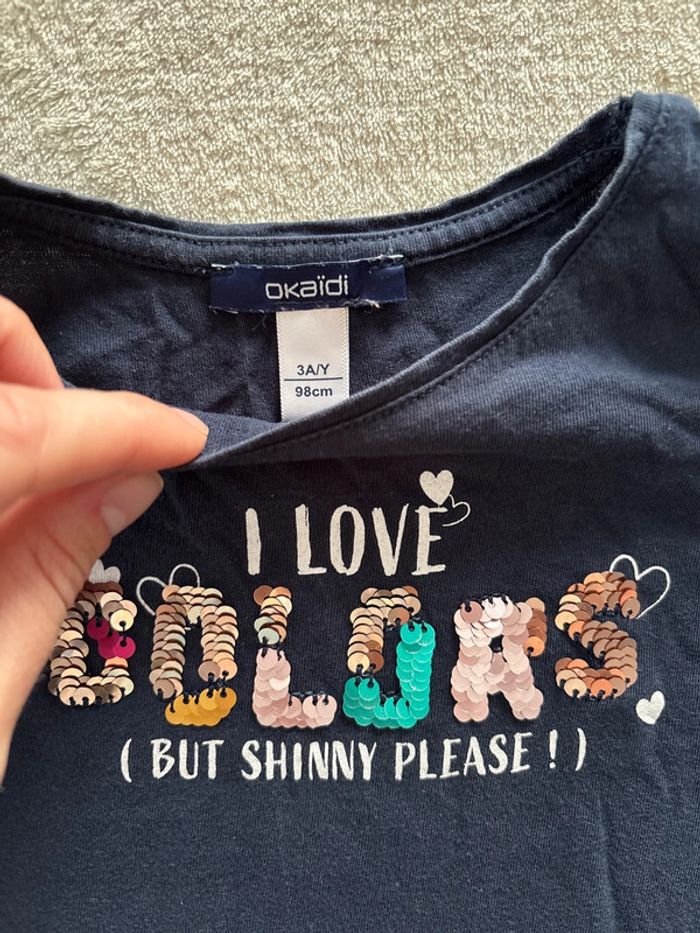 T-shirt manches longues 3 ans sequins - photo numéro 2
