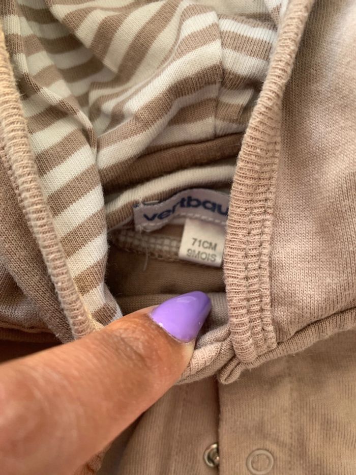 Veste beige verbaudet 9 mois - photo numéro 2