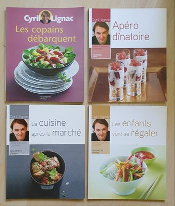 Lot de 4 livres de cuisine à thèmes de Cyril Lignac / Hachette pratique