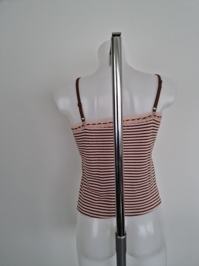 Débardeur rose clair à rayures marron Nuit Étoile - photo numéro 5