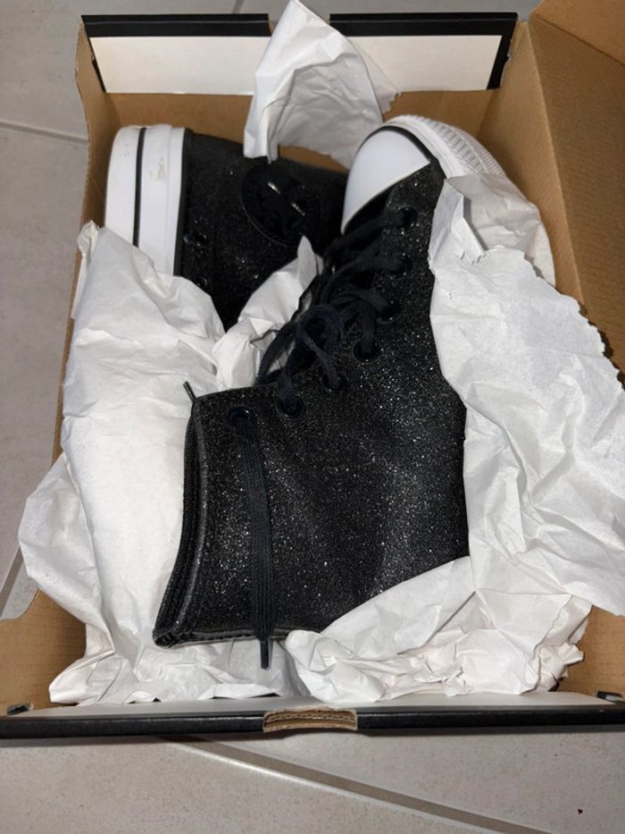 Converse plate-forme noire pailletées - photo numéro 14