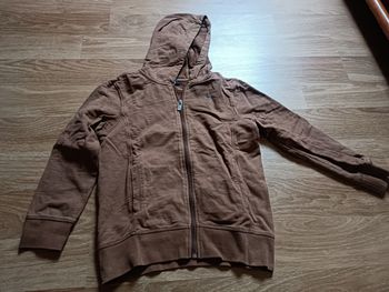 Sweat zippé à capuche marron, Okaïdi, 10 ans
