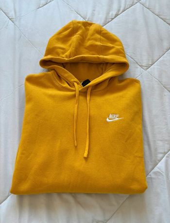 Sweat hoodies Nike à capuche jaune moutarde logo brodé – Taille S oversize(taille M)