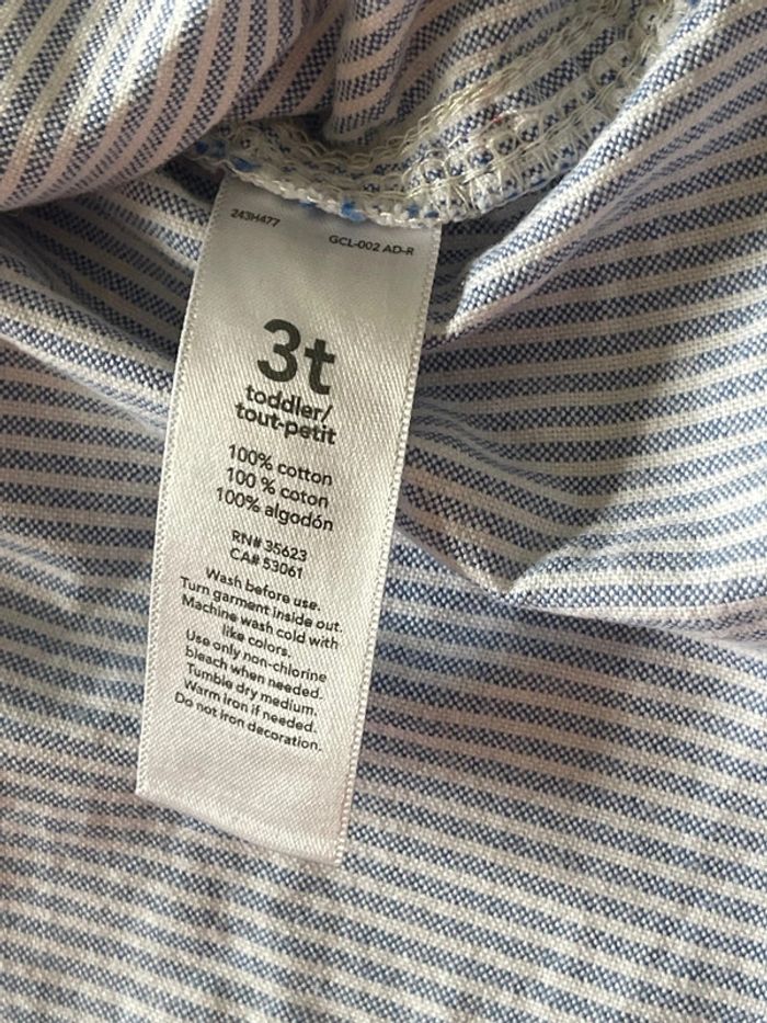 Chemise blanche et bleue à rayures 3 ans - photo numéro 5