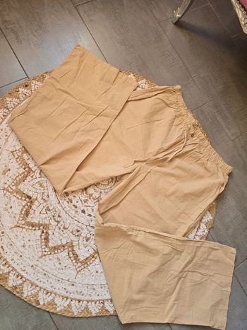 Pantalon léger taille 2xl coton lin