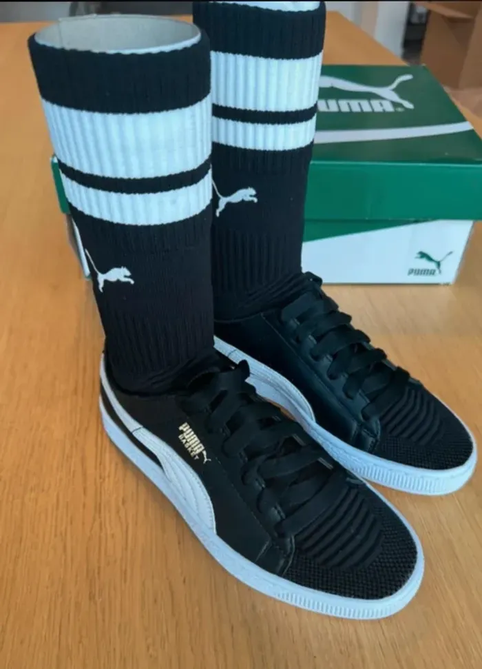 Puma Basket Sock EvoKnit noir et blanches taille 36 - photo numéro 2