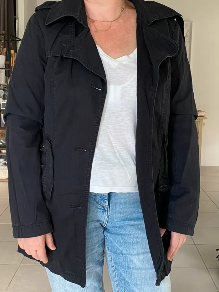 Trench noir Kiabi taille 42/44
