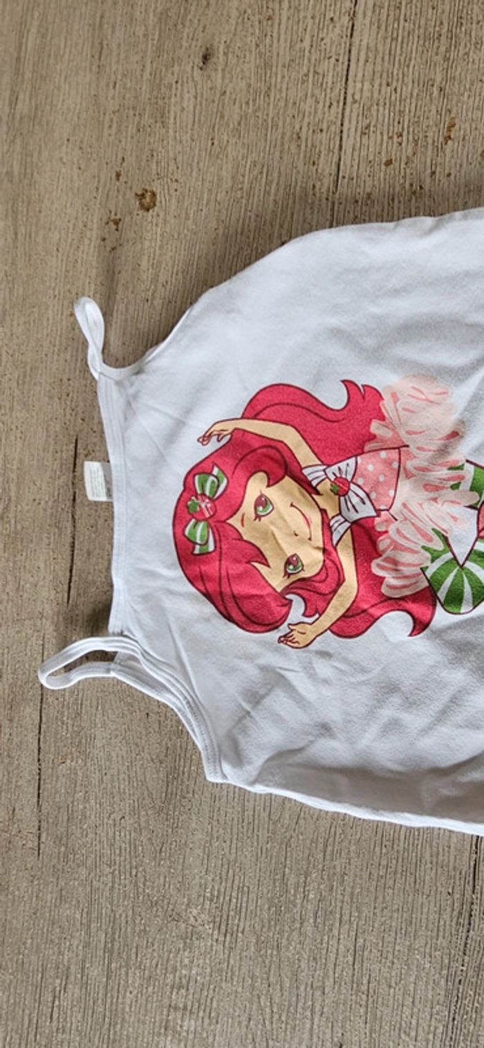 Débardeur blanc Charlotte aux Fraises de chez H&M, taille 4/6ans, nickel - photo numéro 3