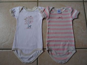 Lot de 2 bodies manches courtes 3 mois 