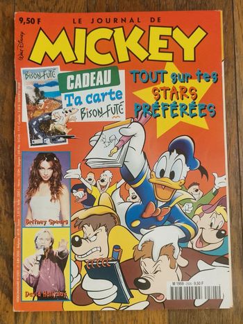 Ancien journal de mickey N°2505 avec cadeau carte bison futé 2000 vintage